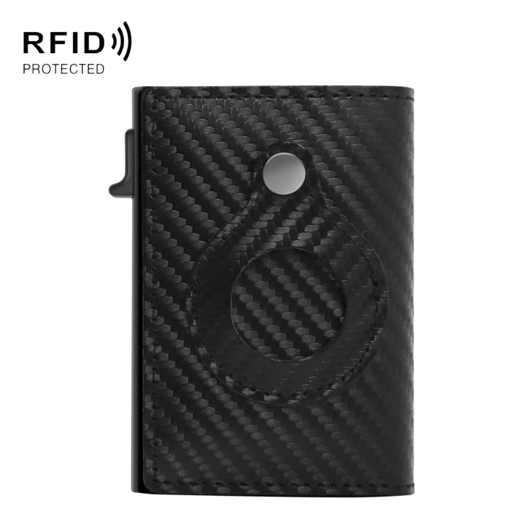 Anti-Theft Positioning Wallet Men Card Holder Mini Wallets For Airtag(Cowhide Carbon Fiber) - Wallet Series by PMC Jewellery | Online Shopping South Africa | PMC Jewellery