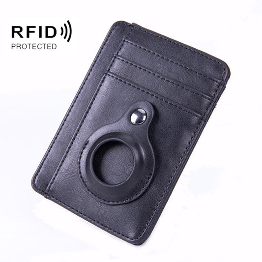 RFID PU Anti-Theft Card Holder Thin Tracker Card Holder For Airtag(Black) - Wallet Series by PMC Jewellery | Online Shopping South Africa | PMC Jewellery