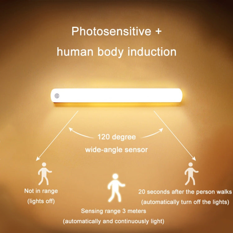 Magnetic Rechargeable Cabinet Bedside Human Body Induction Lamp, Specification: 900 mAh With Switch 35cm(White Light) - Sensor LED Lights by PMC TechLife | Online Shopping South Africa | PMC TechLife
