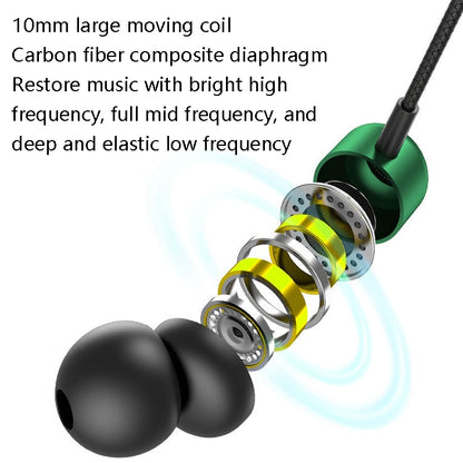 2 PCS TS6000 3.5mm Metal Elbow In-Ear Wired Control Earphone with Mic(Black) - In Ear Wired Earphone by PMC Jewellery | Online Shopping South Africa | PMC Jewellery