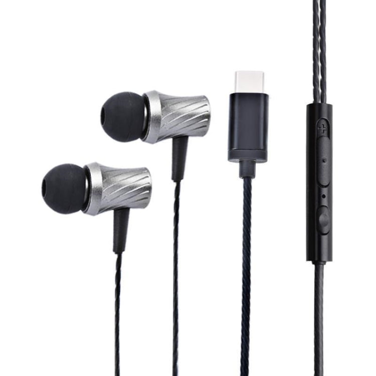 2 PCS TS1812 Type-C Plug In-Ear Digital Wired Earphone With Mic(Black) - Type-C Earphone by PMC TechLife | Online Shopping South Africa | PMC TechLife