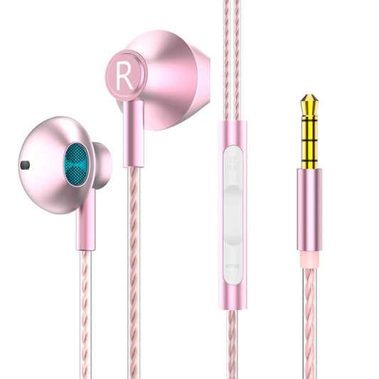 TS5000 3.5mm Metal Subwoofer Wired Earphone(Pink) - Normal Style Earphone by PMC Jewellery | Online Shopping South Africa | PMC Jewellery