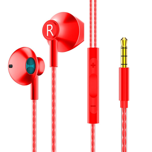 TS5000 3.5mm Metal Subwoofer Wired Earphone(Red) - Normal Style Earphone by PMC Jewellery | Online Shopping South Africa | PMC Jewellery