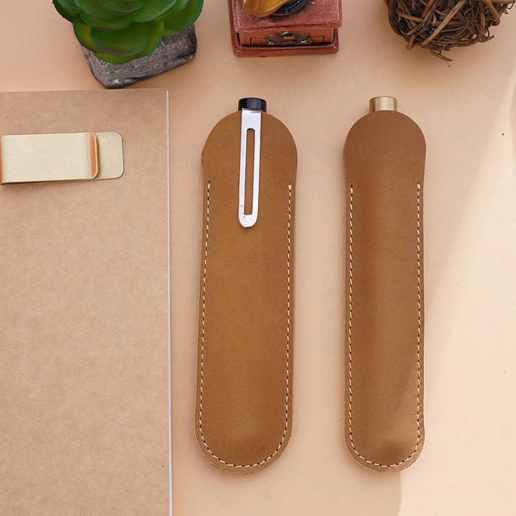 Single Pen Bag Handmade Line Pen Holder, Size: Large(Camel) - Pen Holder by PMC TechLife | Online Shopping South Africa | PMC TechLife