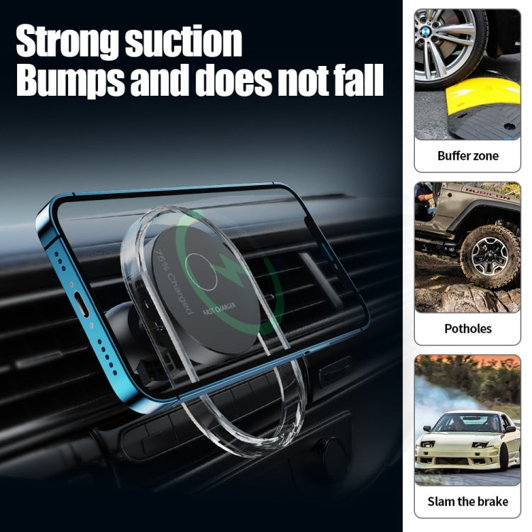 F9199 15W Magnetic Car Wireless Charger Phone Bracket(Black) - Wireless Charger Holders by PMC TechLife | Online Shopping South Africa | PMC TechLife