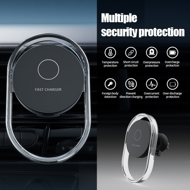 F9199 15W Magnetic Car Wireless Charger Phone Bracket(Black) - Wireless Charger Holders by PMC TechLife | Online Shopping South Africa | PMC TechLife