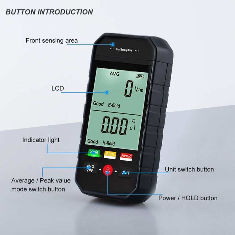 ET925 Large Screen Digital Display Electromagnetic Radiation Detector - Radiation Detector by PMC TechLife | Online Shopping South Africa | PMC TechLife | Buy Now Pay Later Mobicred