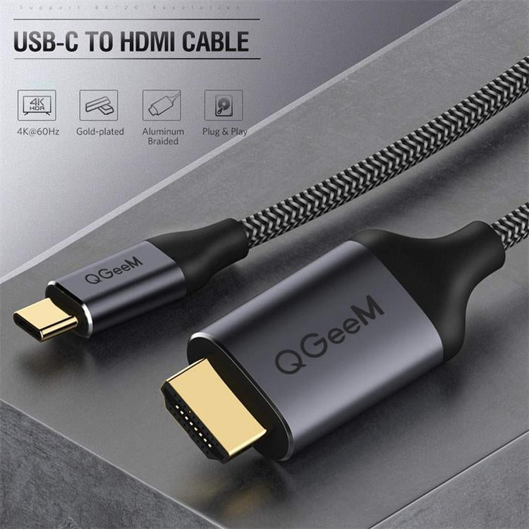 QGeeM QG-UA09 Type-C To HDMI Cable, Length: 3m - Cable by PMC TechLife | Online Shopping South Africa | PMC TechLife