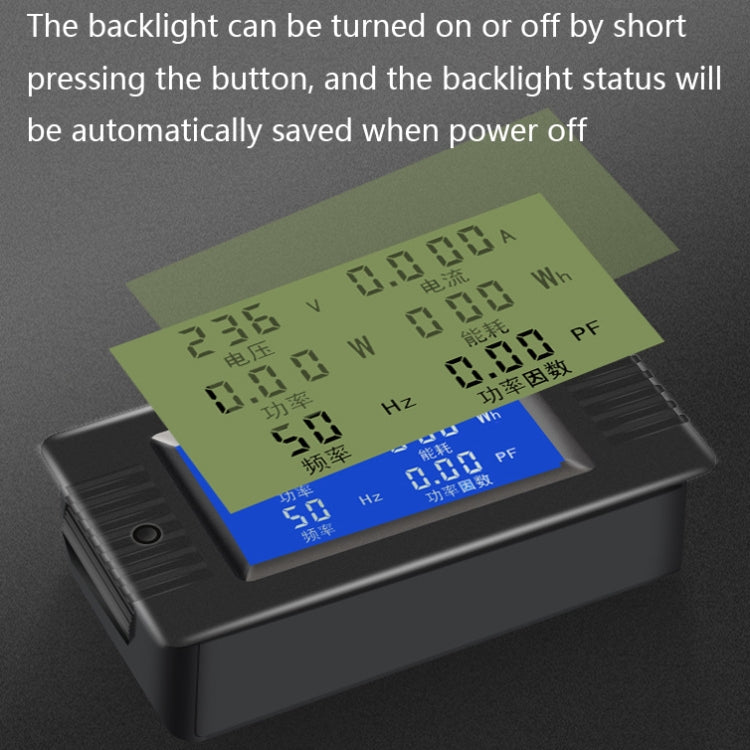 Peacefair English Version Multifunctional AC Digital Display Power Monitor, Specification: 5A - Current & Voltage Tester by Peacefair | Online Shopping South Africa | PMC TechLife | Buy Now Pay Later Mobicred