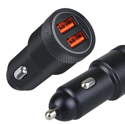 Aluminum Alloy Cigarette Lighter Applicable Car Charger, Model: Black Double QC - Car Charger by PMC Jewellery | Online Shopping South Africa | PMC Jewellery