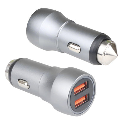 Aluminum Alloy Cigarette Lighter Applicable Car Charger, Model: Gray QCPD - Car Charger by PMC Jewellery | Online Shopping South Africa | PMC Jewellery