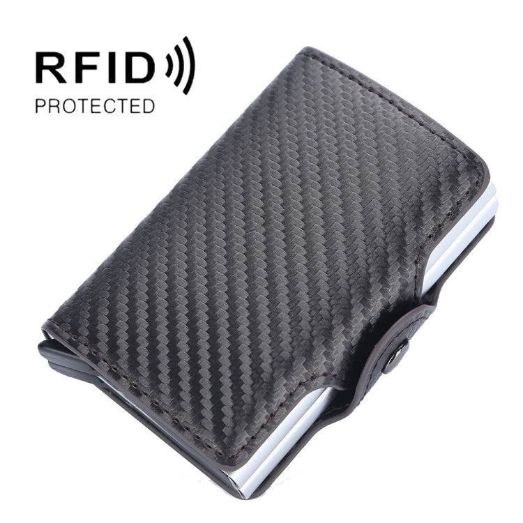 Baellerry K9172 RFID Double Aluminum Box Card Holder Automatic Pop-up Card Holder(Coffee) - Antimagnetic RFID Package by Baellerry | Online Shopping South Africa | PMC TechLife | Buy Now Pay Later Mobicred