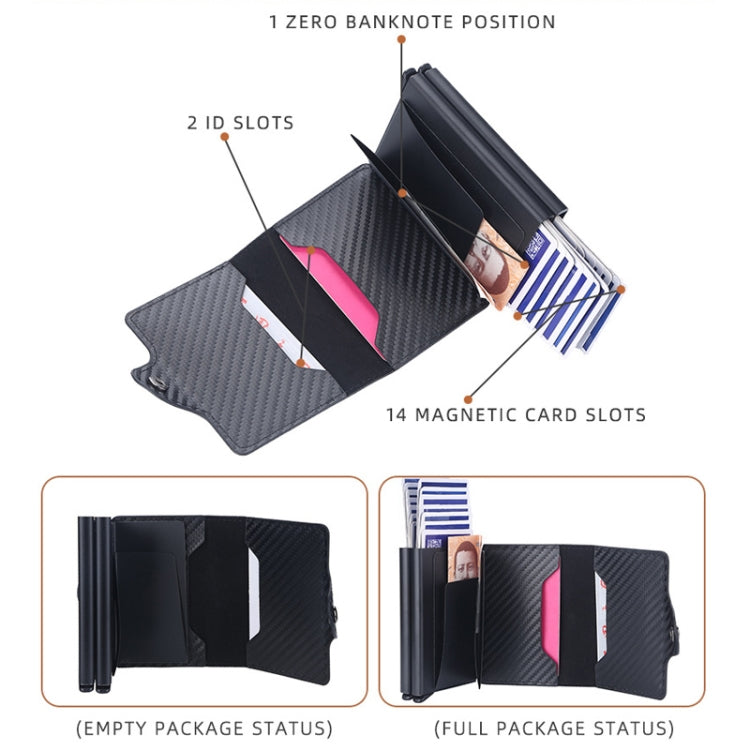 Baellerry K9172 RFID Double Aluminum Box Card Holder Automatic Pop-up Card Holder(Black) - Antimagnetic RFID Package by Baellerry | Online Shopping South Africa | PMC Jewellery