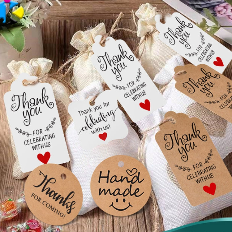 5 Bags 100PCS/Bag Kraft Paper Gift Tags Hang Tags(L-26) - Sticker & Tags by PMC Jewellery | Online Shopping South Africa | PMC Jewellery