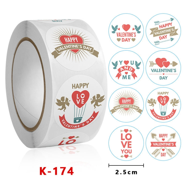 Roll Pack Valentine Day Heart Love Sticker Self-adhesive Label, Size: 2.5cm / 1 Inch(K-174) - Sticker & Tags by PMC TechLife | Online Shopping South Africa | PMC TechLife