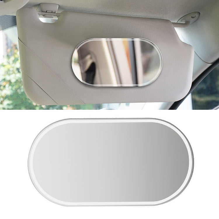 Sun Visor High-Definition Mirror Stainless Steel Makeup Mirror Oval Small - Interior Mirrors by PMC TechLife | Online Shopping South Africa | PMC TechLife