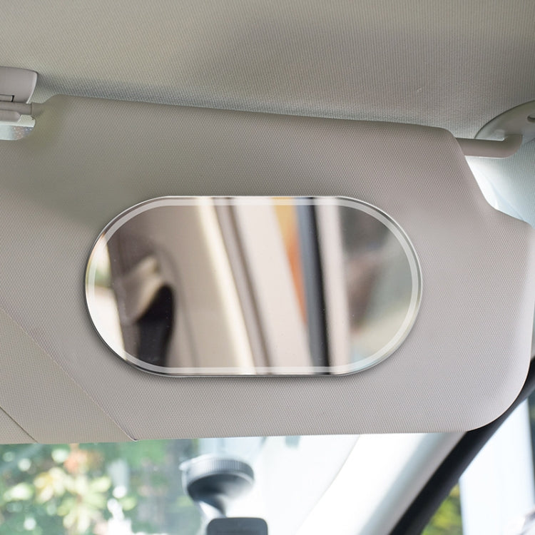 Sun Visor High-Definition Mirror Stainless Steel Makeup Mirror Oval Large - Interior Mirrors by PMC TechLife | Online Shopping South Africa | PMC TechLife