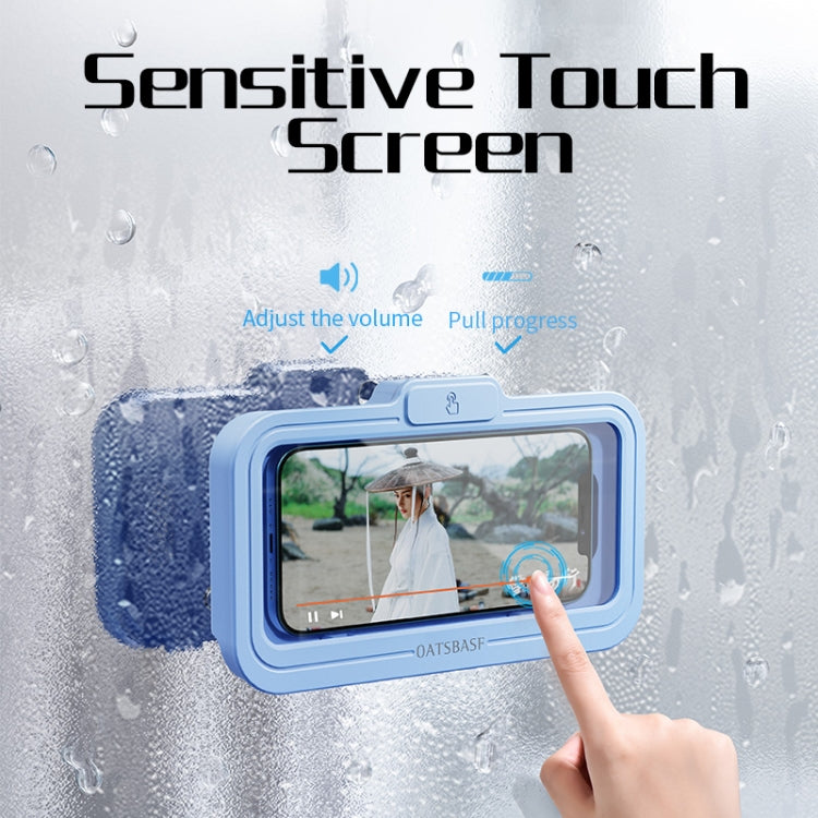 Oatsbasf  Bathroom Waterproof Phone Case Holder Shower Phone Box Wall Mount Phone Holder(Blue) - Hand-Sticking Bracket by Oatsbasf | Online Shopping South Africa | PMC Jewellery