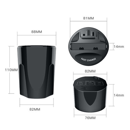 Car Cup 4 In 1 Wireless Charger Support 15W/10W/7.5W/5W Wireless Charging(X13) - Car Charger by PMC Jewellery | Online Shopping South Africa | PMC Jewellery