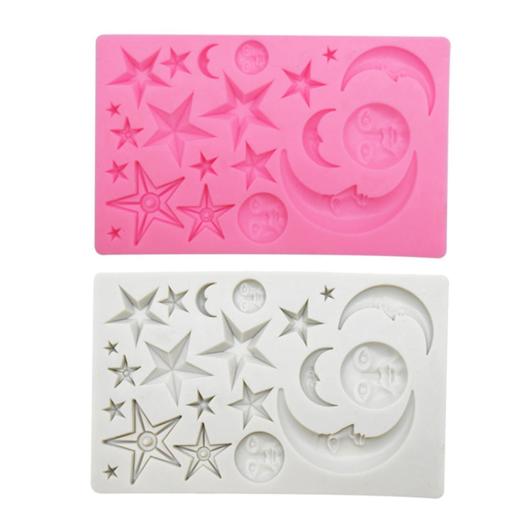 Star Moon Face Chocolate Clay DIY Silicone Mold(Gray) - Arts & Crafts by PMC TechLife | Online Shopping South Africa | PMC TechLife