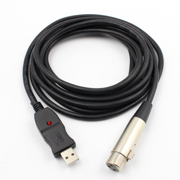 3m Microphone Connection Computer Cable USB To XLR(Black) - Microphone Audio Cable & Connector by PMC TechLife | Online Shopping South Africa | PMC TechLife