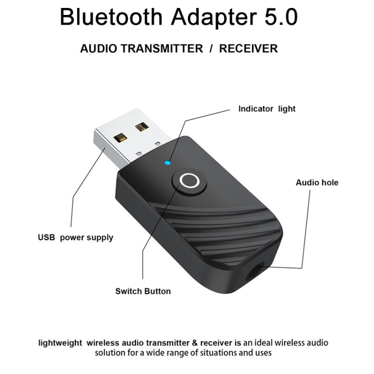 Bluetooth 5.0 Wireless Audio Receiver Transmitter - Audio Receiver Transmitter by PMC TechLife | Online Shopping South Africa | PMC TechLife
