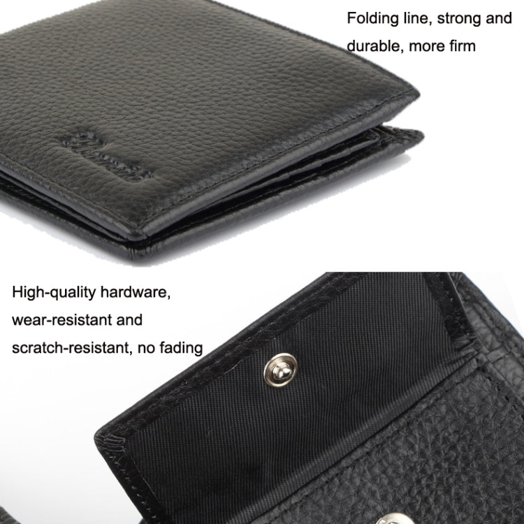 K-8018 RFID Anti-theft First Layer Cowhide Coin Purse Men Wallet - Antimagnetic RFID Package by PMC Jewellery | Online Shopping South Africa | PMC Jewellery | Buy Now Pay Later Mobicred