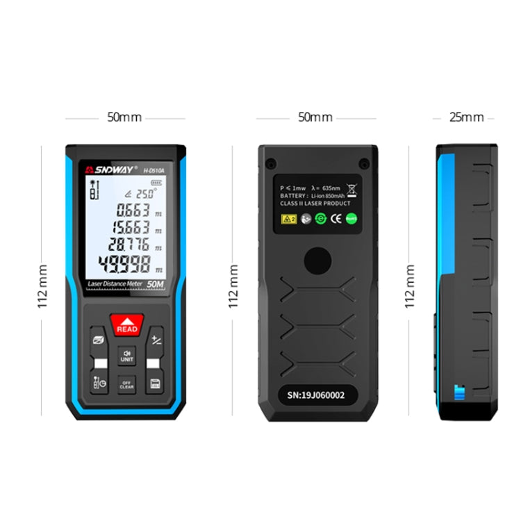SNDWAY H-D710A Handheld Laser Rangefinder Infrared Measuring Instrument, Distance: 70m - Laser Rangefinder by SNDWAY | Online Shopping South Africa | PMC TechLife | Buy Now Pay Later Mobicred