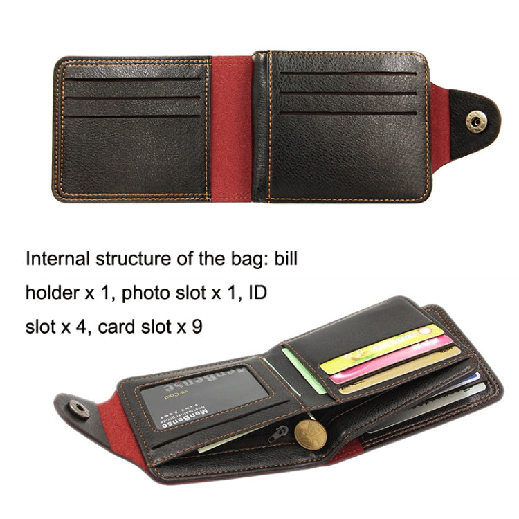 MenBense Men Multi-Card 2 Fold Short Wallet Carrying Card Case(Brown) - Wallets by MenBense | Online Shopping South Africa | PMC Jewellery