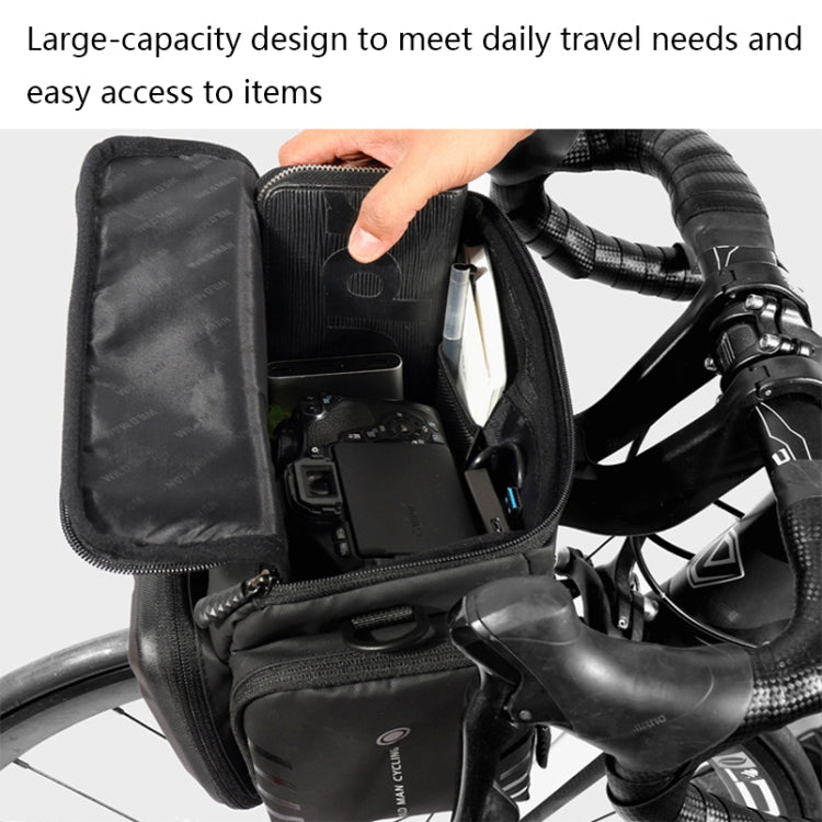 WILD MAN GS6 4L Outdoor Cycling Waterproof Bicycle Bag(Black) - Bicycle Bags by WILD MAN | Online Shopping South Africa | PMC Jewellery | Buy Now Pay Later Mobicred