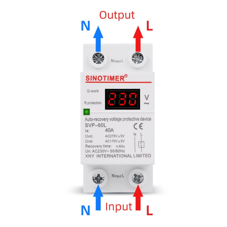 SINOTIMER 220V LED Digital Display Delay Automatic Reset Under-voltage Protector(SVP-60L) - free shipping - PMC TechLife - Order now!