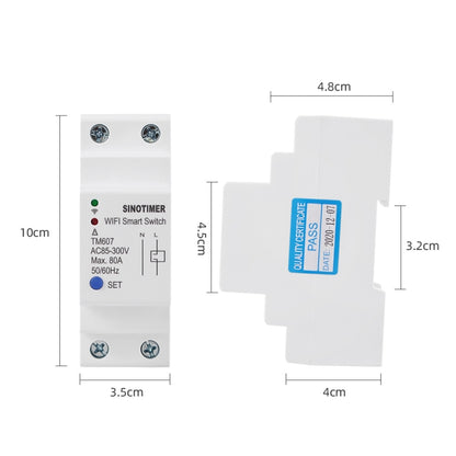 SINOTIMER TM607 Intelligent Wifi Timer Mobile App Home Rail Remote Control Time Switch 80A 85-300V - Other Tester Tool by SINOTIMER | Online Shopping South Africa | PMC Jewellery