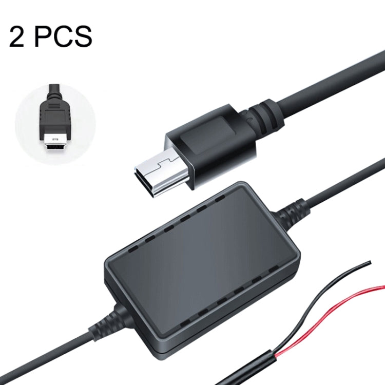 2 PCS USB Car Charge 12V To 5V Navigation Instrument Reduction Line(Mini Straight Head) - DIY Modified Charger by PMC Jewellery | Online Shopping South Africa | PMC Jewellery
