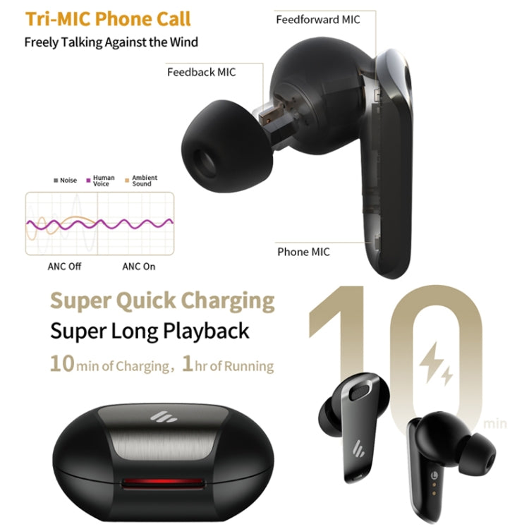Edifier Waterproof and Dustproof Sports Wireless Bluetooth Earphone(Shadow Black) - free shipping - PMC TechLife - Order now!