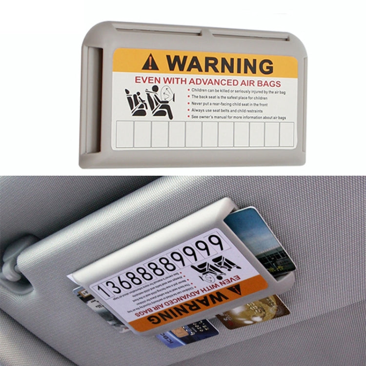 Car Sun Visor Card Holder Pass Fuel Card Holder Parking Number Card(Gray Bagged) - Stowing Tidying by PMC Jewellery | Online Shopping South Africa | PMC Jewellery