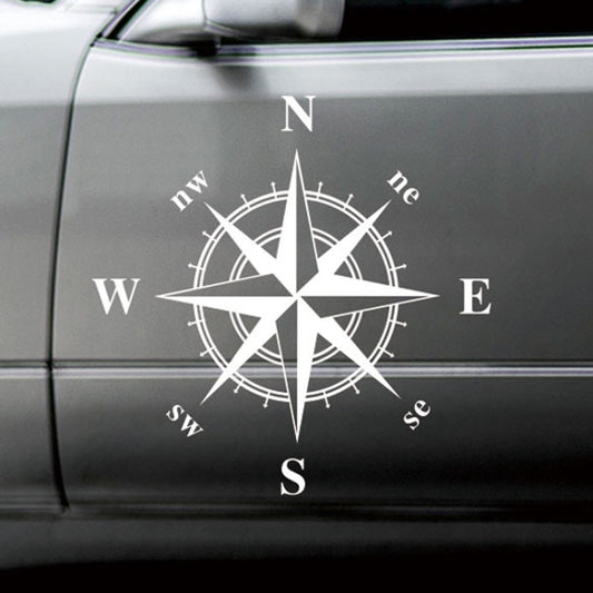 D-336 Car Compass Graphic Sticker Hood Car Body Universal Sticker(White) - Decorative Sticker by PMC Jewellery | Online Shopping South Africa | PMC Jewellery