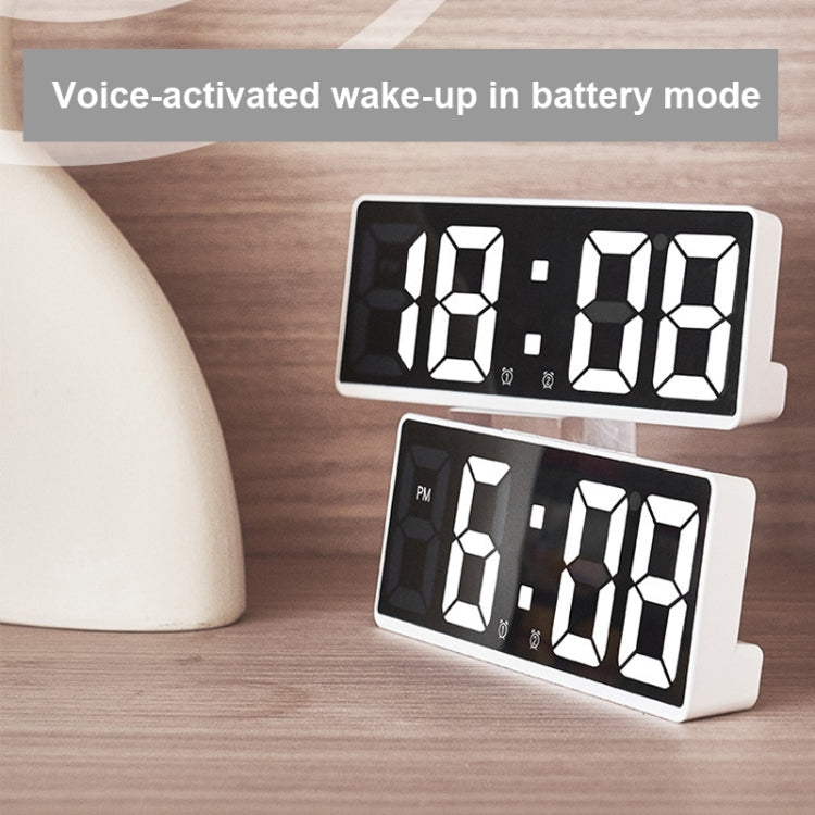 LED Bedside Alarm Clock Battery Plug-In Dual-Purpose Clock(White) - Alarm Clocks by PMC TechLife | Online Shopping South Africa | PMC TechLife