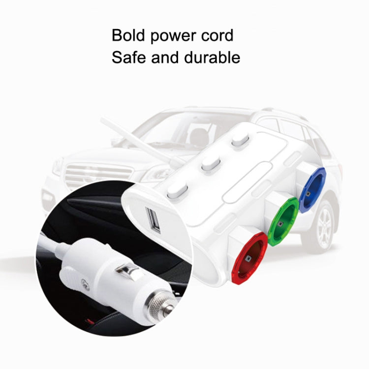 MEICHELE Car Cigarette Lighter Charger Dual USB 1A+2.1A With Switch(White Voltage Version) - Car Charger by MEICHELE | Online Shopping South Africa | PMC Jewellery