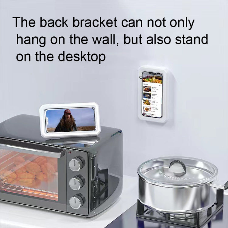 Retractable Rotating Bathroom Waterproof Mobile Phone Box Wall Mount Mobile Phone Holder(White) - Hand-Sticking Bracket by PMC TechLife | Online Shopping South Africa | PMC TechLife