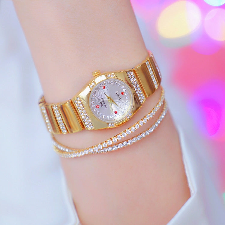 BS Bee Sister  FA1647 Classic Ladies Watch Diamond Wrist Watch(Golden White) - Alloy Watches by BS Bee Sister | Online Shopping South Africa | PMC Jewellery | Buy Now Pay Later Mobicred