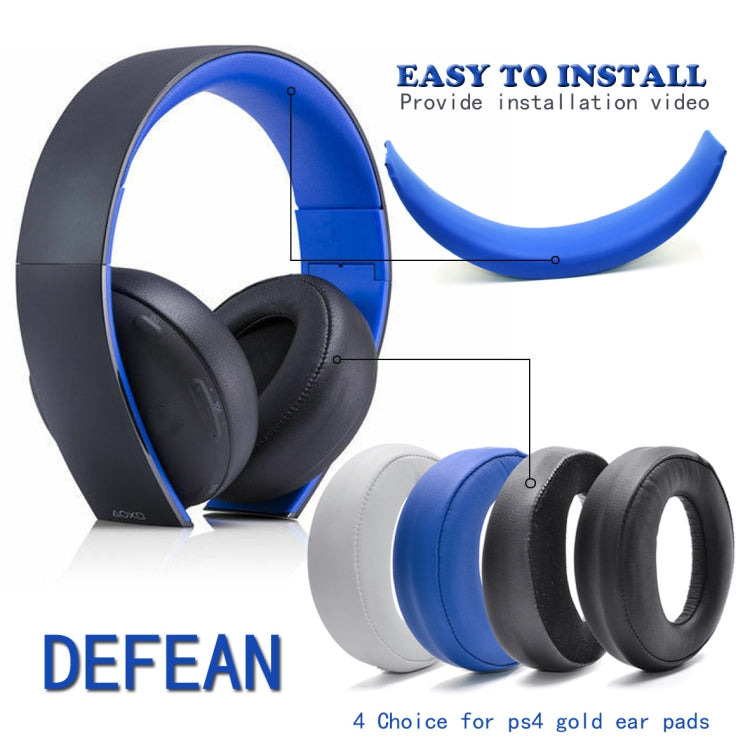 2 PCS Headphone Sponge Cover for SONY PS3 PS4 7.1 Gold,Style: Cloth Fiber Earpads - Earmuff & Pad by PMC Jewellery | Online Shopping South Africa | PMC Jewellery