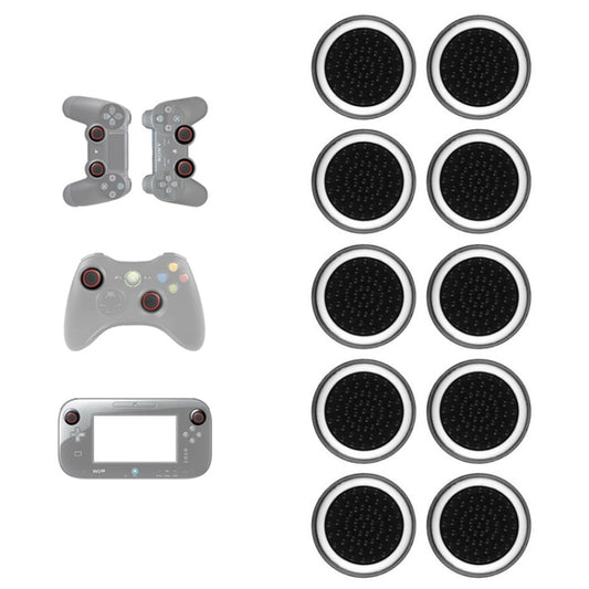 10 PCS Gamepad Silicone Luminous Button Cap Rocker Cap For PS5/PS4/PS3/ONE/360/PRO/series X/S(Black White Circle) - Cases by PMC Jewellery | Online Shopping South Africa | PMC Jewellery