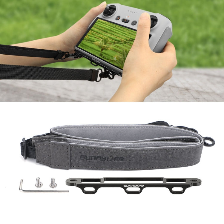 Sunnylife MM3-GS389 For Mini 3 Pro DJI RC with Screen Remote Control Leather Lanyard(Black Gray) - Others by Sunnylife | Online Shopping South Africa | PMC Jewellery
