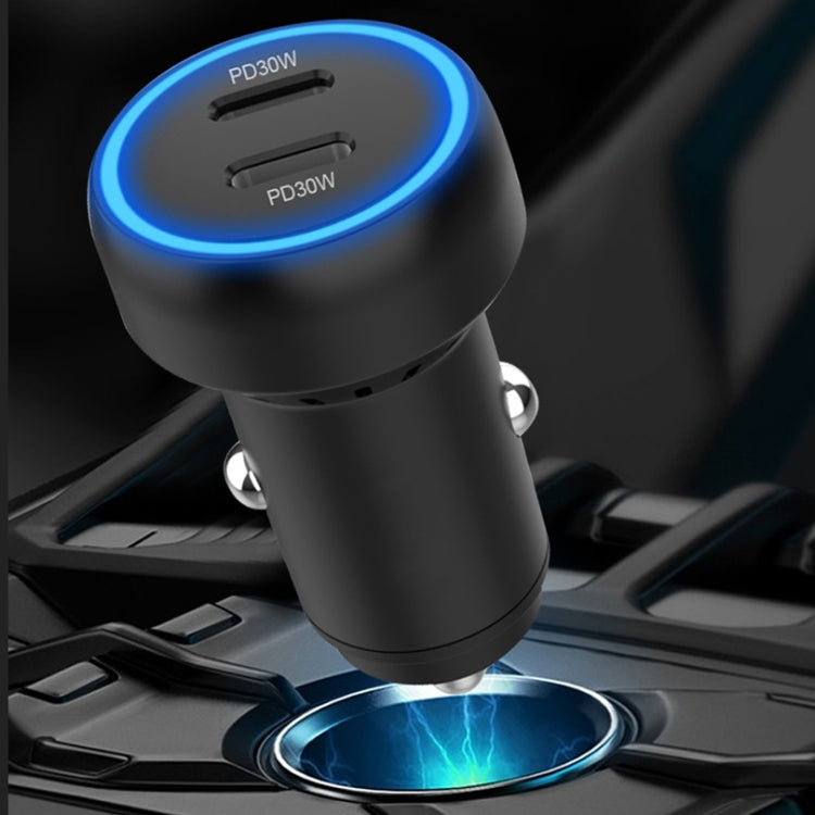 IBD352 Aluminum Alloy Dual Interface Car Charger, Spec: QC3.0 30W+PD 3.0 30W - Car Charger by PMC TechLife | Online Shopping South Africa | PMC TechLife