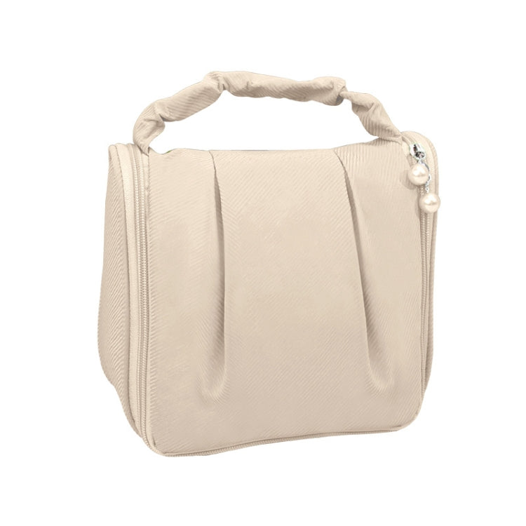 RH2205 Travel Hanging Pleated Portable Cosmetic Bag(Beige) - Storage Boxes by PMC Jewellery | Online Shopping South Africa | PMC Jewellery