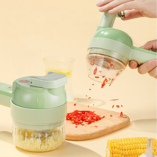 4 In 1 Handheld Electric Vegetable Cutter Set Garlic Mud Masher Garlic Chopper - Stirrer & Squeezer by PMC Jewellery | Online Shopping South Africa | PMC Jewellery