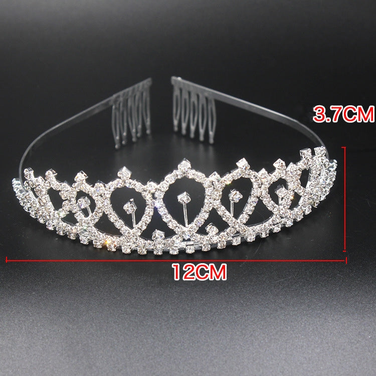 WM-02 Crystal Diamond Birthday Party Wedding Updo Crown, Color: Silver Queen - Head Bands by PMC Jewellery | Online Shopping South Africa | PMC Jewellery