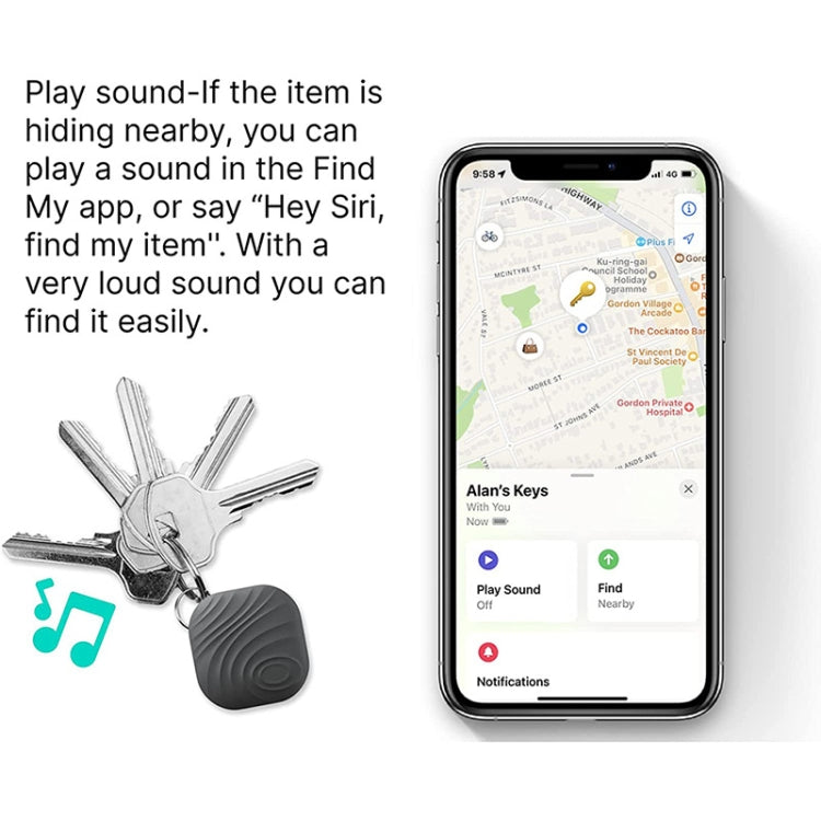 Nutale F11X Bluetooth Phone Key Anti-Lost Tracker Alarm(Black) - free shipping - PMC TechLife - Order now!
