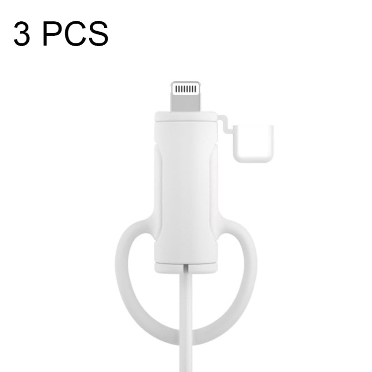 3 PCS Soft Washable Data Cable Silicone Case For Apple, Spec: 8 Pin (White) - Cable Organizer by PMC TechLife | Online Shopping South Africa | PMC TechLife