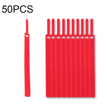 50 PCS Needle Shape Self-adhesive Data Cable Organizer Colorful Bundles 10 x 130mm(Red) - Cable Organizer by PMC Jewellery | Online Shopping South Africa | PMC Jewellery